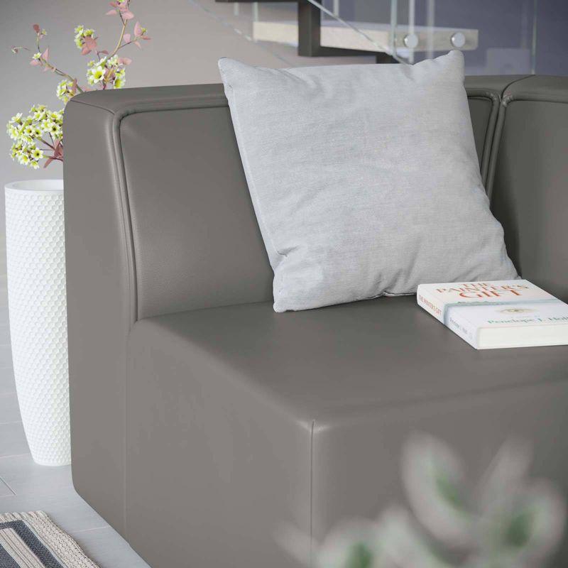 Mingle Vegan Leather Corner Chair Gray - Modway