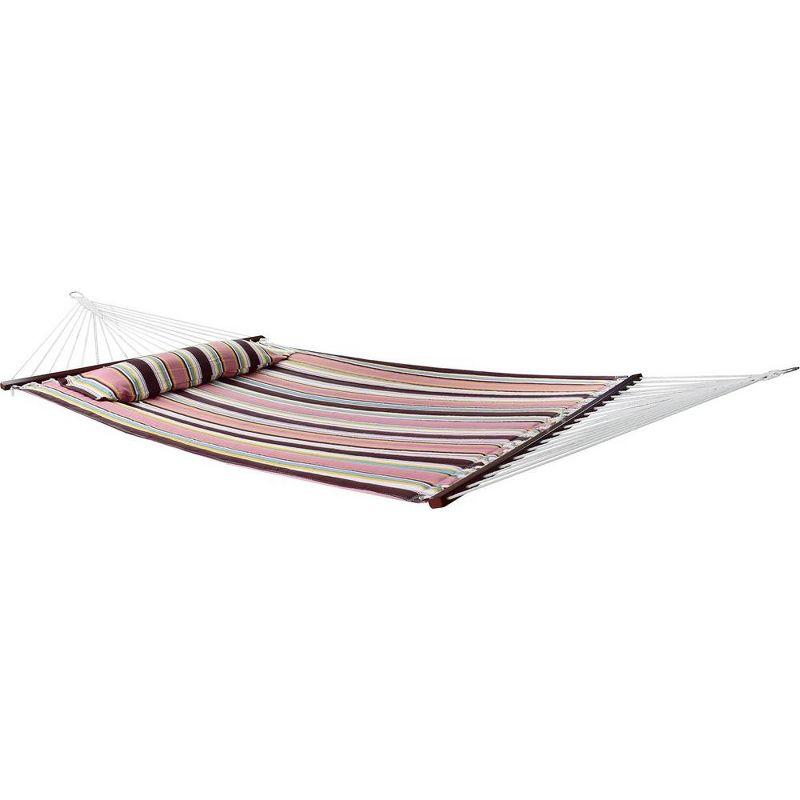 Sorbus 2-Person Stylish Hammock with Stand- 53" Large Cotton Outdoor Hammock- Spreader bars & Pillow Included- Heavy Duty 450lbs