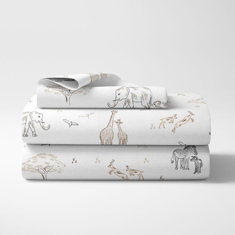 Sweet Jojo Designs Serengeti Sweet Jojo Designs Animal Print Microfiber Twin Sheet Set (Set of 3)