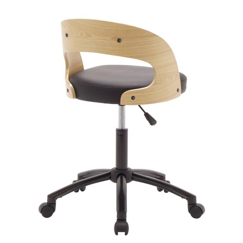 Ashwood Task Chair Black/Ashwood - Calico Designs: Pneumatic Lift, Durable Vinyl, 5-Star Base