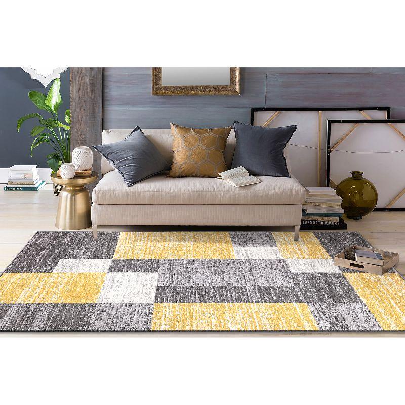 World Rug Gallery Modern Geometric Boxes Area Rug