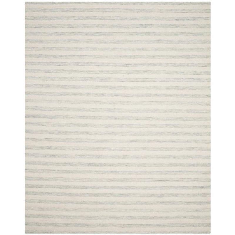 Dhurries DHU575 Hand Woven Flat Weave Area Rug Light Blue / Ivory 8' X 10' - Safavieh.