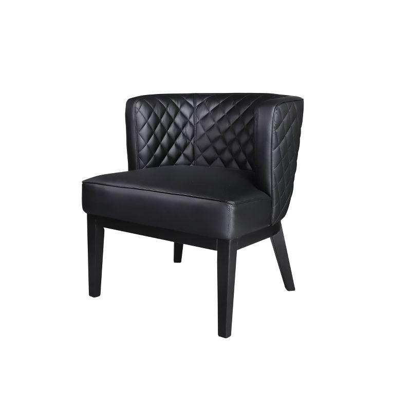 Ava Quilted Guest Accent or Dining Chair Black - Boss Office Products: Vinyl Upholstery, Wood Frame, 275 lbs Capacity