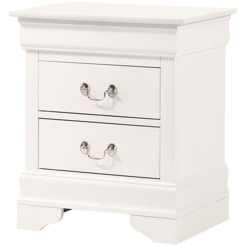 Passion Furniture Louis Philippe 2-Drawer Nightstand (24 in. H X 21 in. W X 16 in. D)