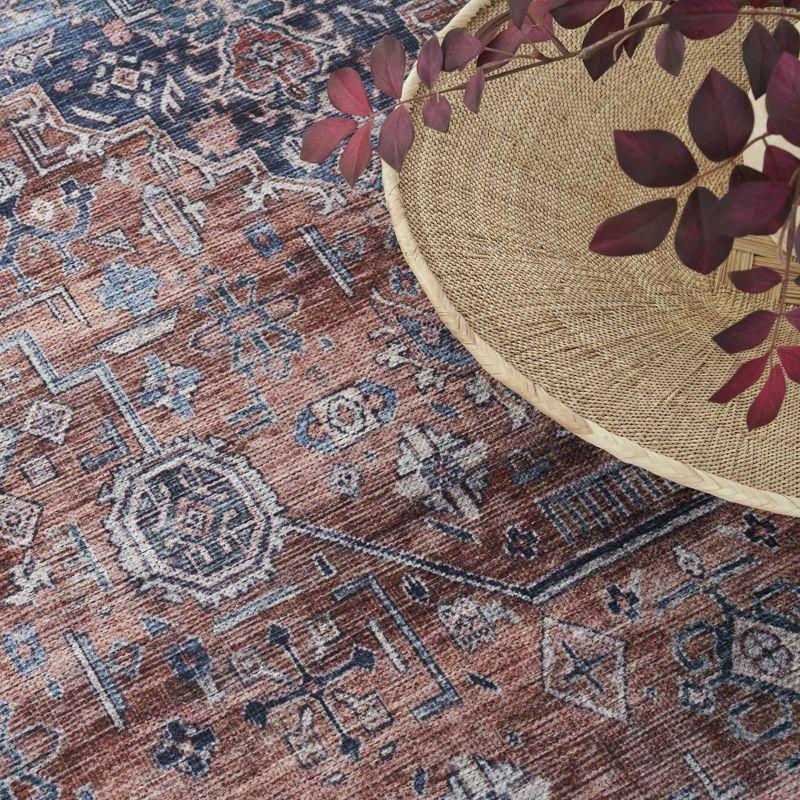 Nourison Washable Brilliance 7'10" x 9'10" Blue/Multi Vintage Indoor Rug