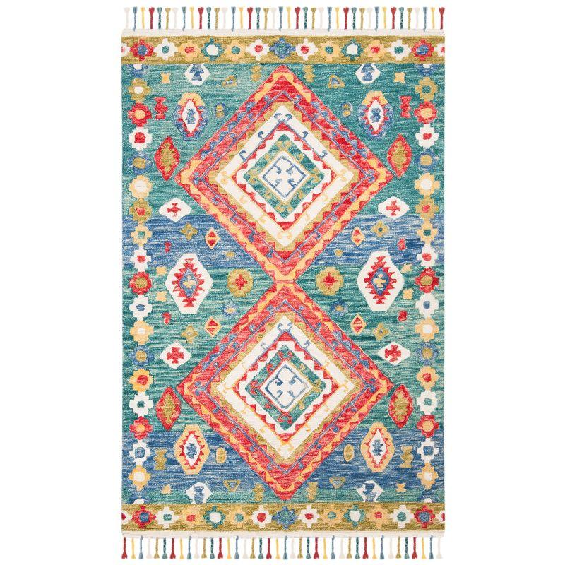 Aspen APN119 Hand Tufted Area Rug - Green/Red - 5' X 8' - Safavieh.