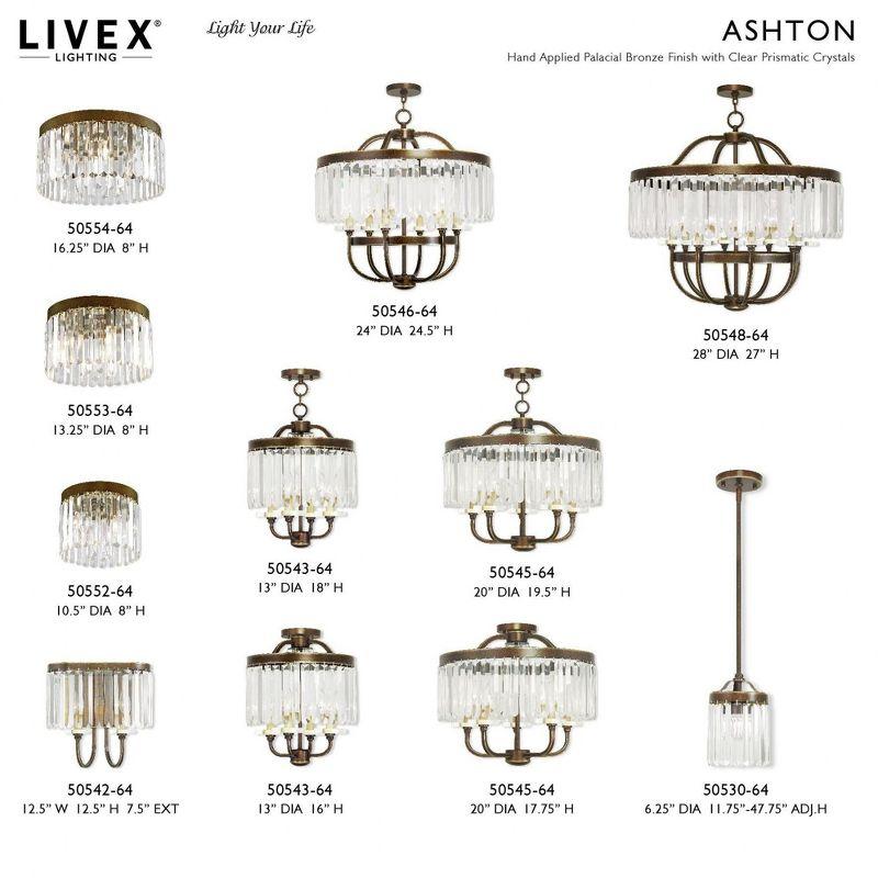 Livex Lighting Ashton 4 - Light Chandelier in  Hand Painted Palacial Bronze