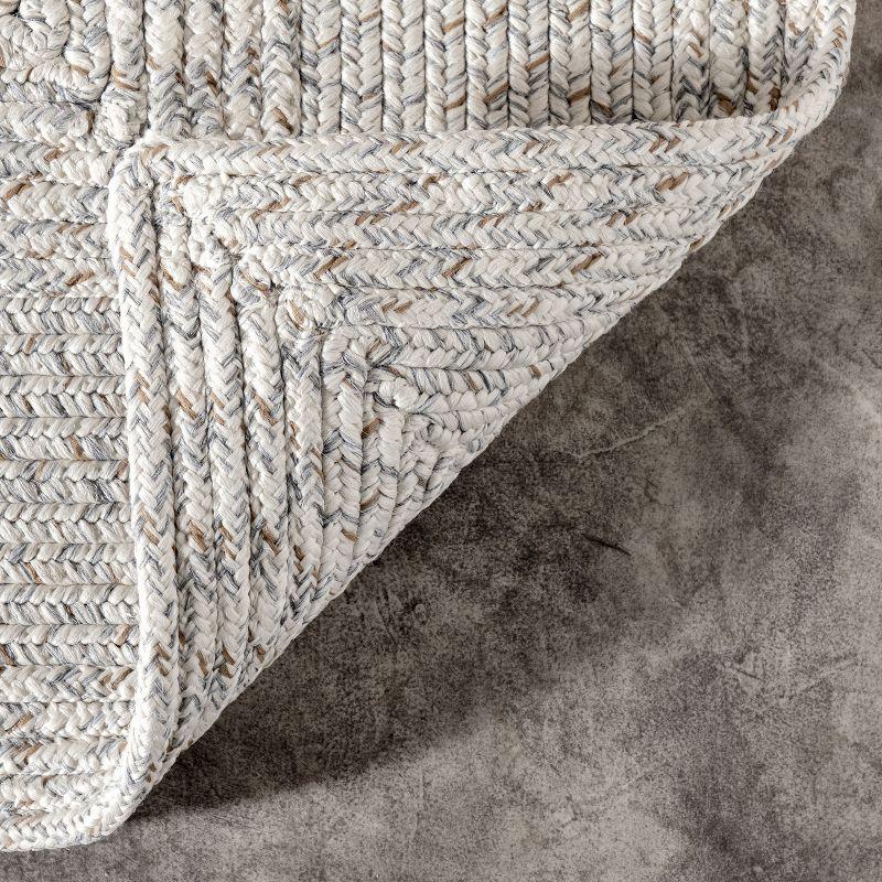 Nuloom Rowan Solid Oval 8x10 Indoor/Outdoor Area Rug for Living Room Patio Deck Front Porch Kitchen, Ivory