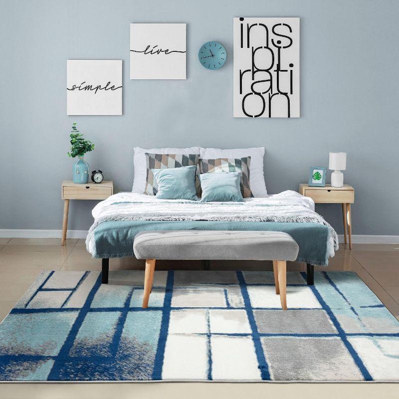 Luxe Weavers Art Deco Geometric Area Rug, Blue 4x5