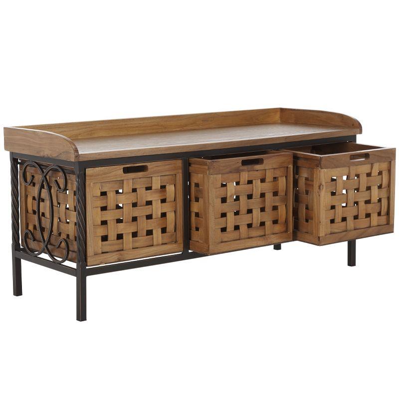 Isaac Wooden Storage Bench - AMH6530 - Oak - Safavieh Couture