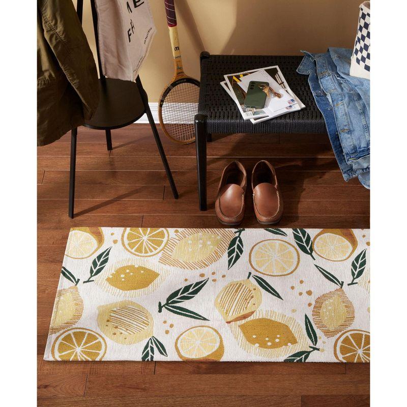 TOWN & COUNTRY LUXE Livie Fresh Lemon Everwash Washable Kitchen Mat