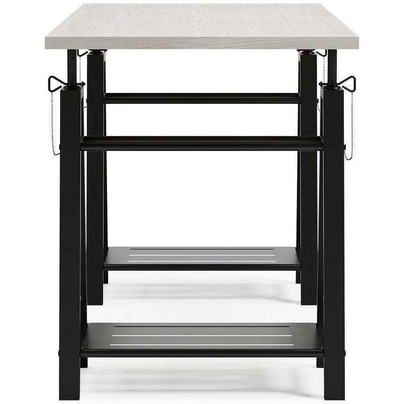 Signature Design by Ashley Casual Bayflynn Adjustable Height Desk, White