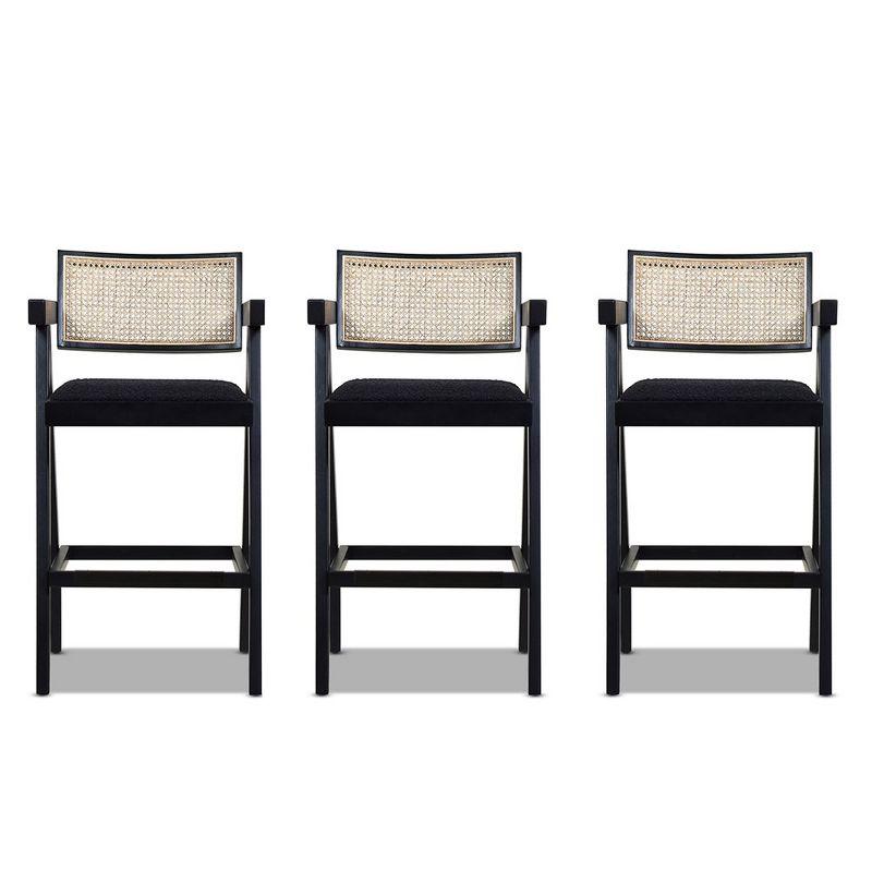 Jennifer Taylor Home Milan 29.5" Modern Resin Webbing Back Bar Stool with Arms