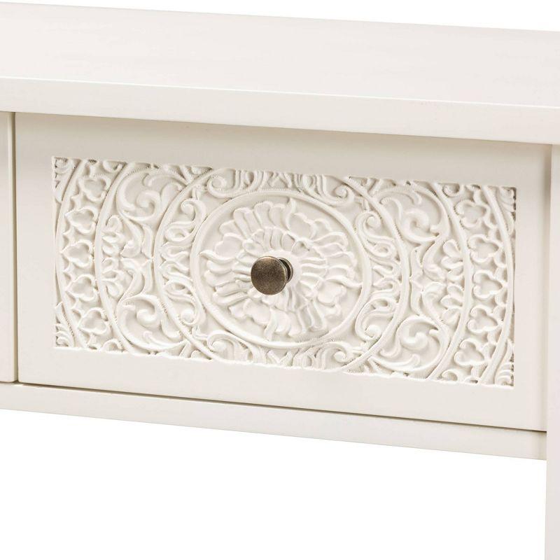 Lambert Classic White Firwood 2-Drawer Console Table