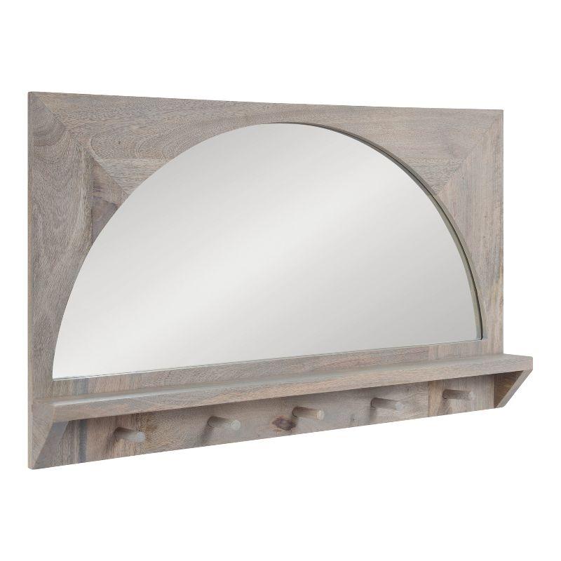 Andover White Mango Wood Arched Mirror with Hooks