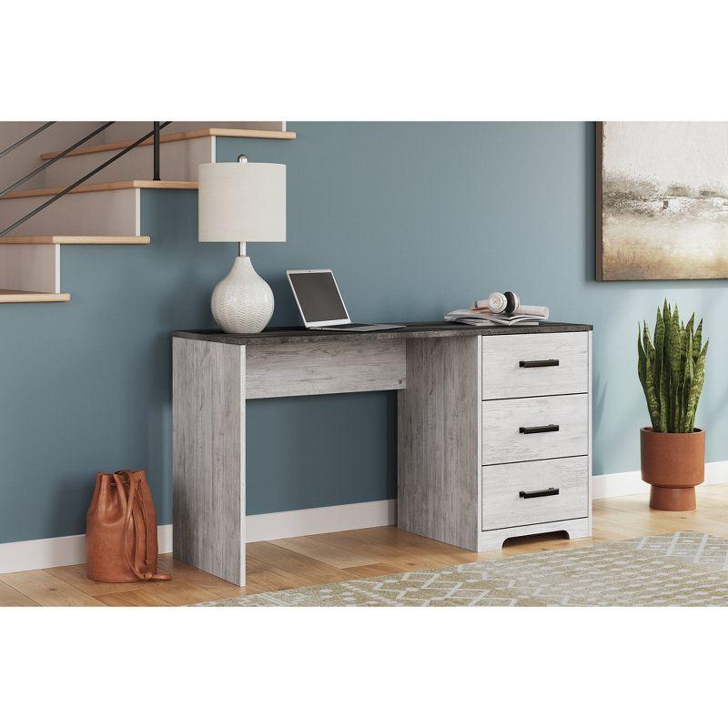 Signature Design by Ashley Shawburn 54" Farmhouse Home Office Desk, White/Charcoal Gray