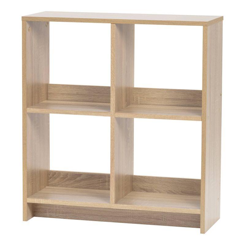 Adjustable 4-Cube Light Brown Organizer Shelf for Versatile Storage