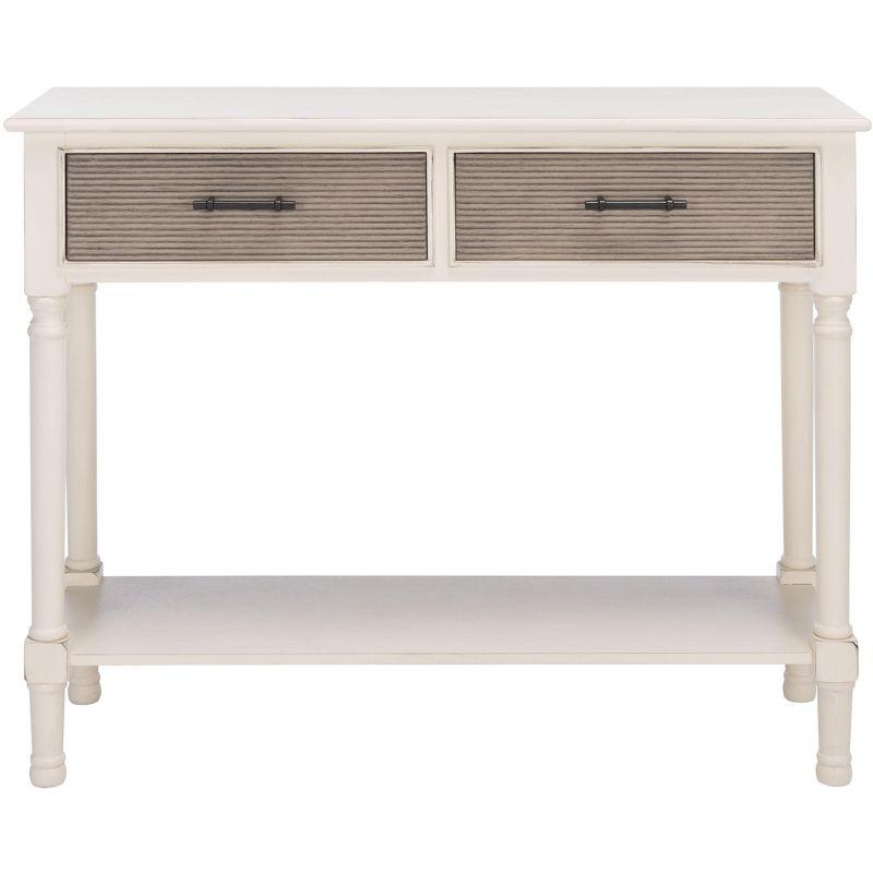 Ryder 2 Drawer Console Table - Distressed White/Greige - Safavieh