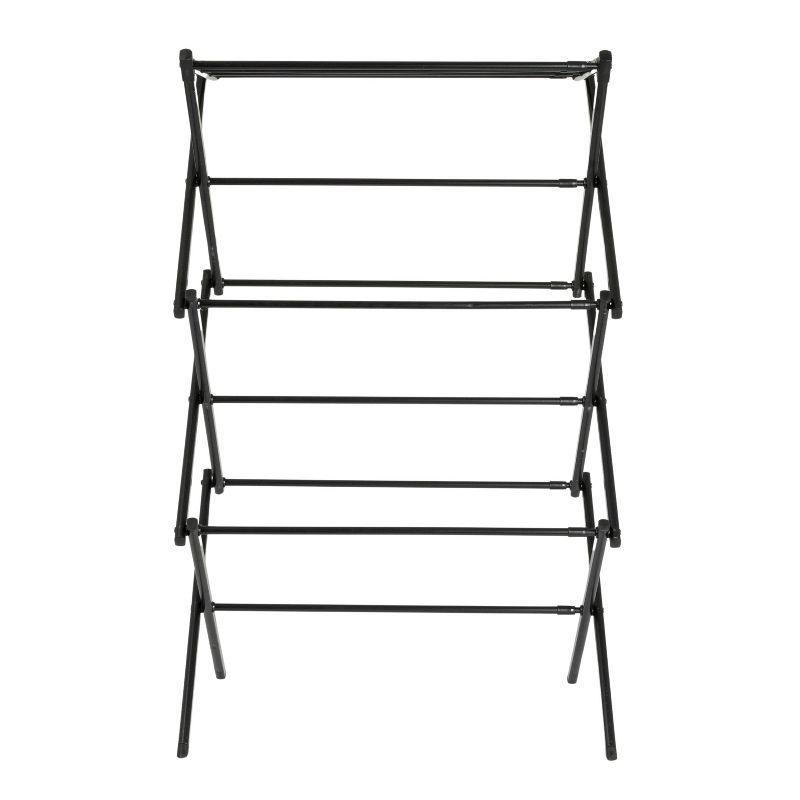 Household Essentials Folding Expandable Clothes Drying Rack Black