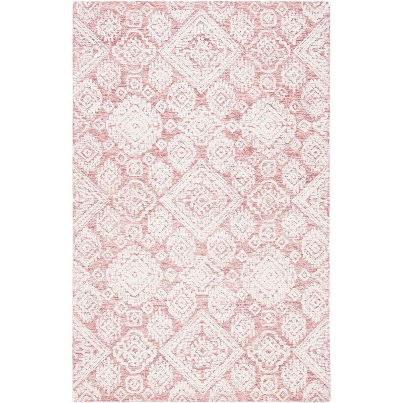 Metro MET987 Hand Tufted Indoor Area Rug - Dark Pink/Ivory - 4'x6' - Safavieh