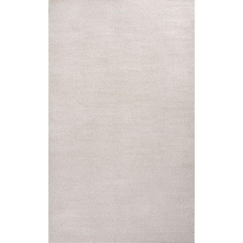 4'x6' Haze Solid Low-Pile Area Rug, Ivory - JONATHAN Y