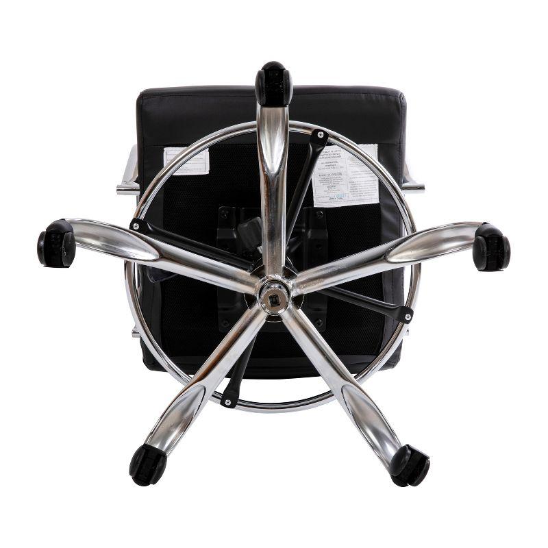 Flash Furniture Mid-Back LeatherSoft Drafting Chair with Adjustable Foot Ring and Chrome Base