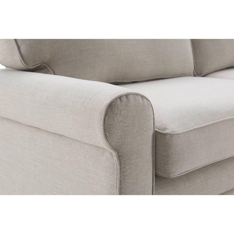 Serta Copenhagen 61" Rolled Arm Sofa, Easy Care Fabric, Soft Pillow Back, Pocket Coil Seat Cushions