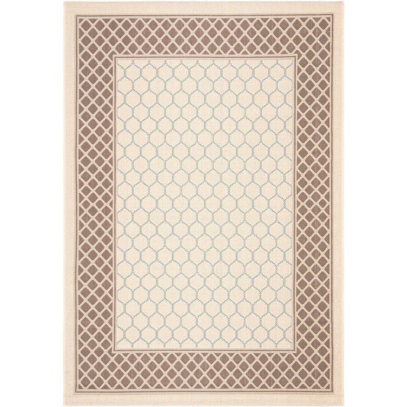 Courtyard CY7933 Power Loomed Indoor/Outdoor Area Rug - Beige/Dark Beig - 4'x5'7" - Safavieh.