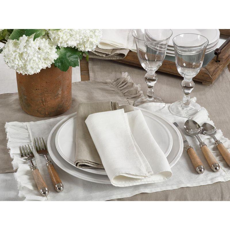 Natural Beige 100% Linen Stonewashed Napkin Set of 4