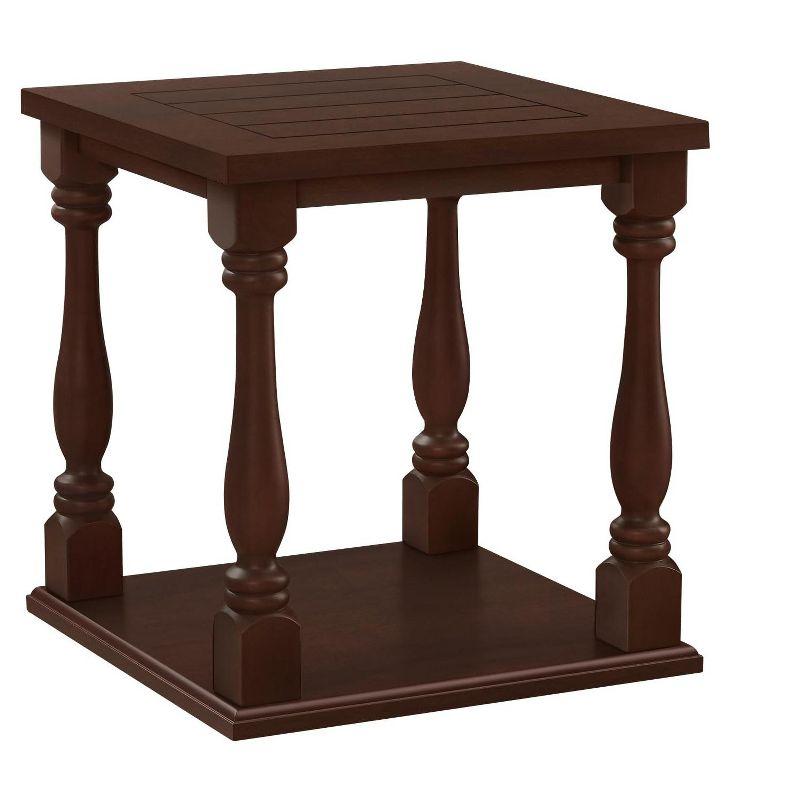 Monarch Specialties Accent Table 2 Tier End Side Table Square Nightstand Bedroom Lamp Brown Veneer Traditional