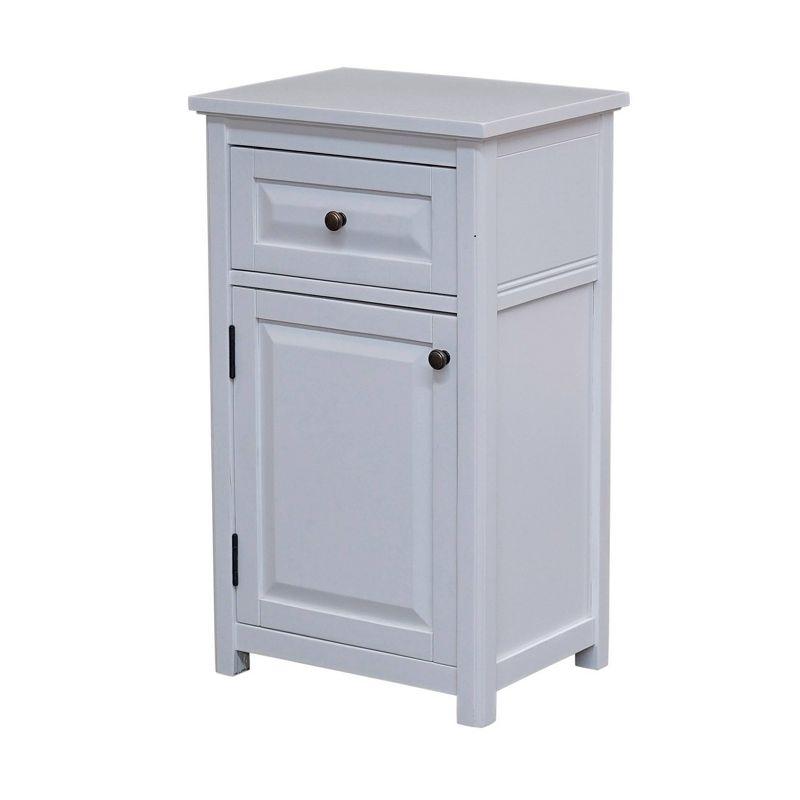 Elegant White 32.7" Floor Cabinet with Adjustable Shelving