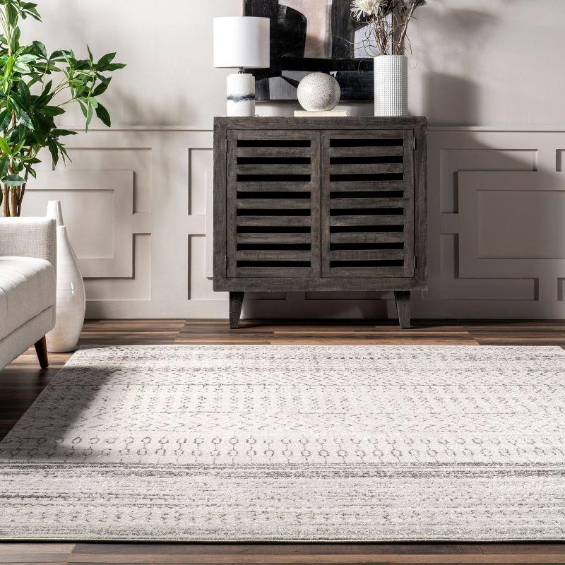 Nuloom Nova Striped 4x6 Indoor Area Rug for Living Room Bedroom Dining Room Kitchen, Grey/Off White