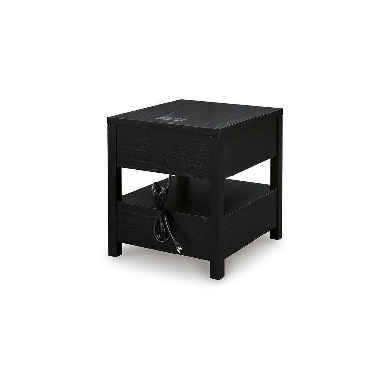 Signature Design by Ashley Winbardi End Table with USB Ports, Black