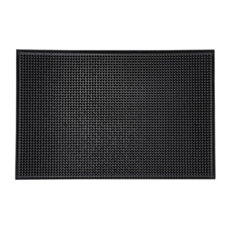 Winco 18" x 12" Black Rubber Bar Service Mat