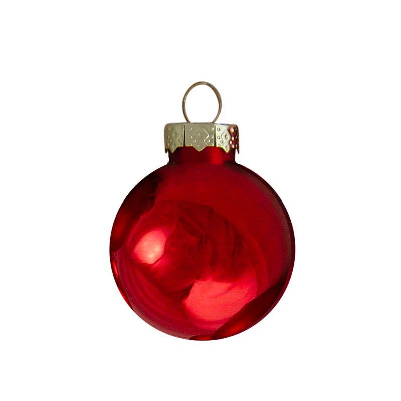 10ct 2-Finish Glass Christmas Ball Ornaments 1.75" (45mm)