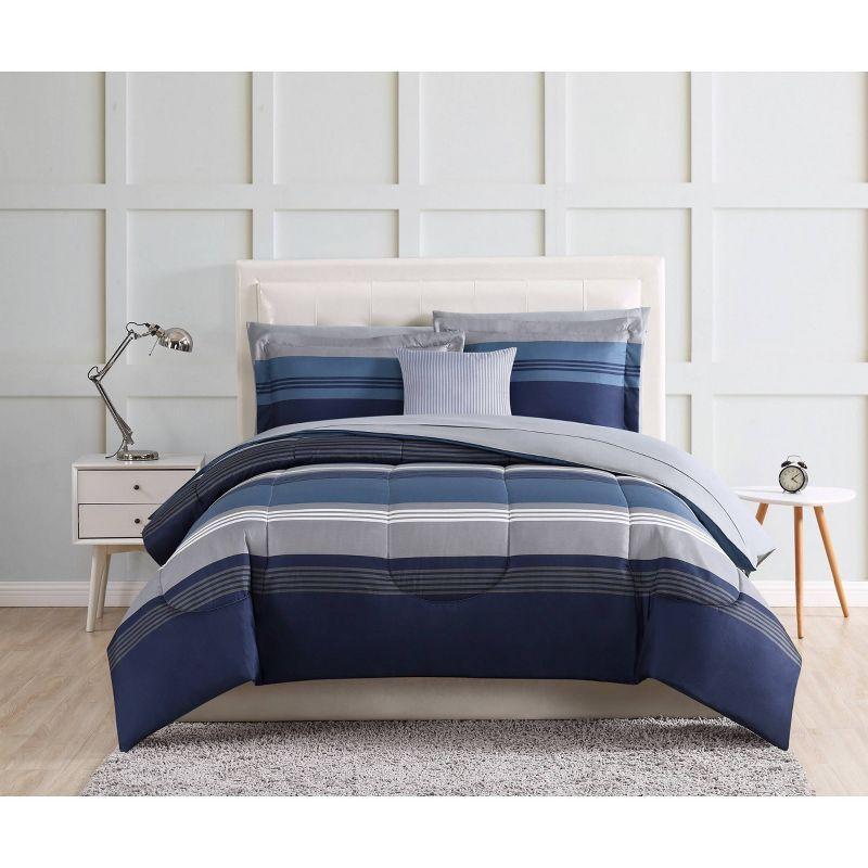 Style 212 Carlyle Polyester Channel Striped Comforter Set