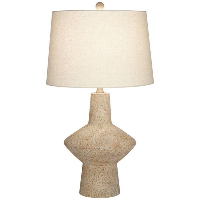 360 Lighting Cozumel 26 3/4" Tall Geometric Rustic Mid Century Modern Coastal Table Lamps Set of 2 Beige Living Room Bedroom Bedside Off-White Shade