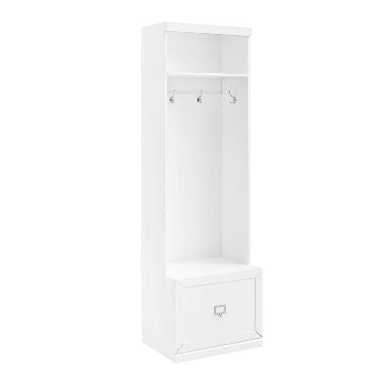 Harper Hall Tree White - Crosley: Mudroom Storage, Entryway Locker with Hooks & Shelf