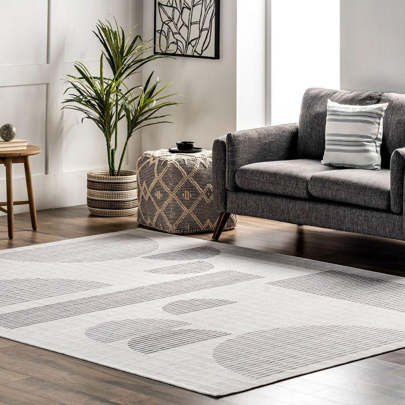 Nuloom Fae Geometric Shapes Pet Friendly Machine Washable Area Rug, 8' x 10', Ivory