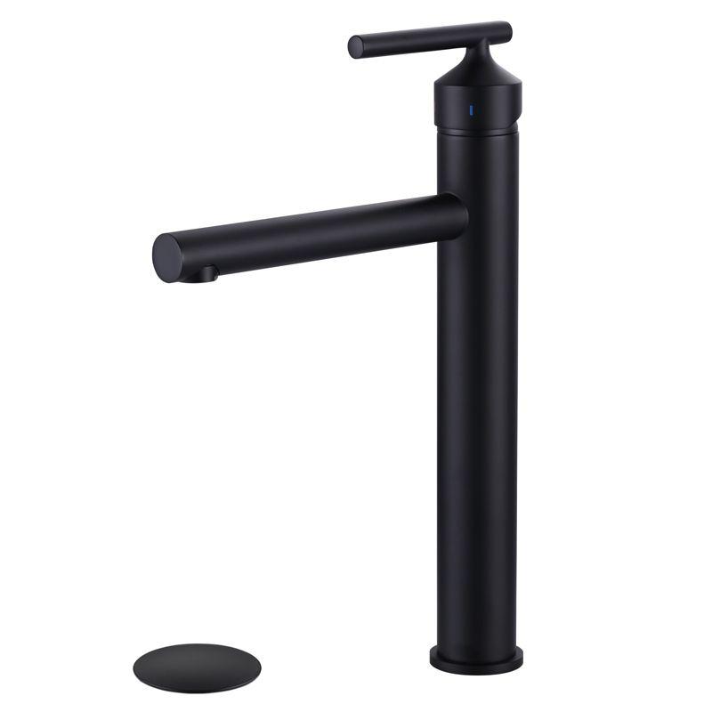 Matte Black Single Handle Vessel Sink Bathroom Faucet with Drain Kit