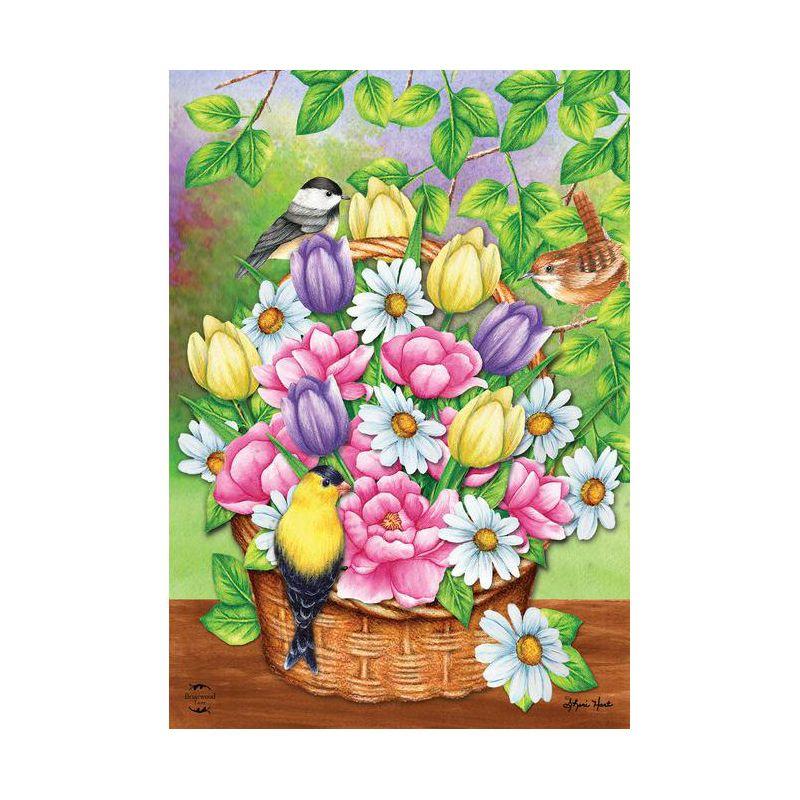 Birds and Basket Spring Garden Flag 18" x 12.5" Briarwood Lane