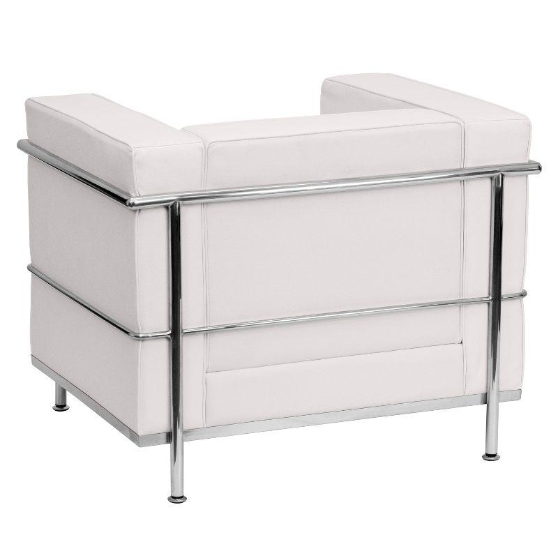 Flash Furniture HERCULES Regal Series Contemporary Melrose White LeatherSoft Chair with Encasing Frame