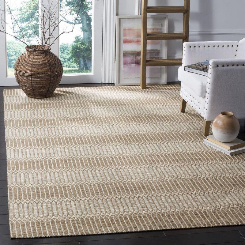 Marbella Brown Stripe 6' x 9' Handmade Viscose Area Rug