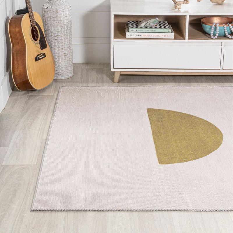 Luola Minimalist Geometric Machine-Washable Area Rug - JONATHAN Y