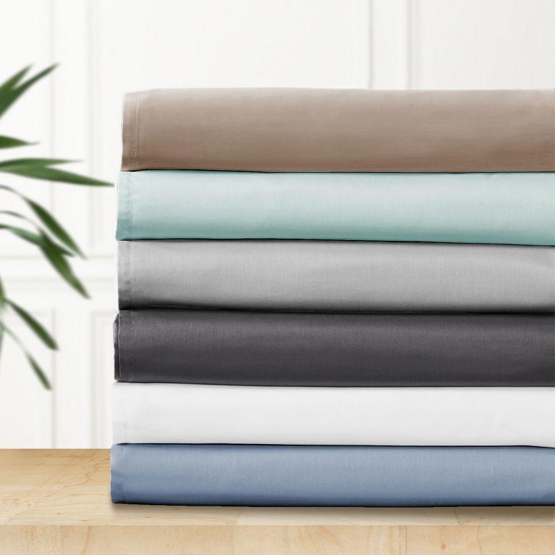 Soft 100% Cotton Sheets Set - Cooling Durable Sateen, Deep Pocket - by California Design Den - Bright White, Twin