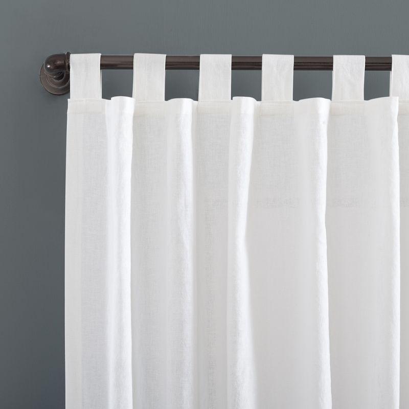 Archaeo Light Filtering Linen Cotton Blend Tab Top Curtain Panel White