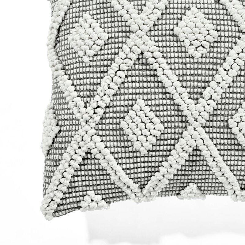 20"x20" Oversize Adelyn Family-Friendly Square Throw Pillow Cover Dark Gray - Lush Décor: Cotton, Zipper Closure, Machine Washable