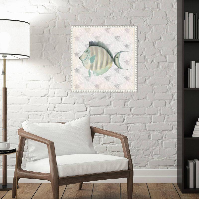 Amanti Art 16"x16" Neutral Vintage Fish I by Elizabeth Medley: Earth Tones, Wall Canvases, Polystyrene Frame