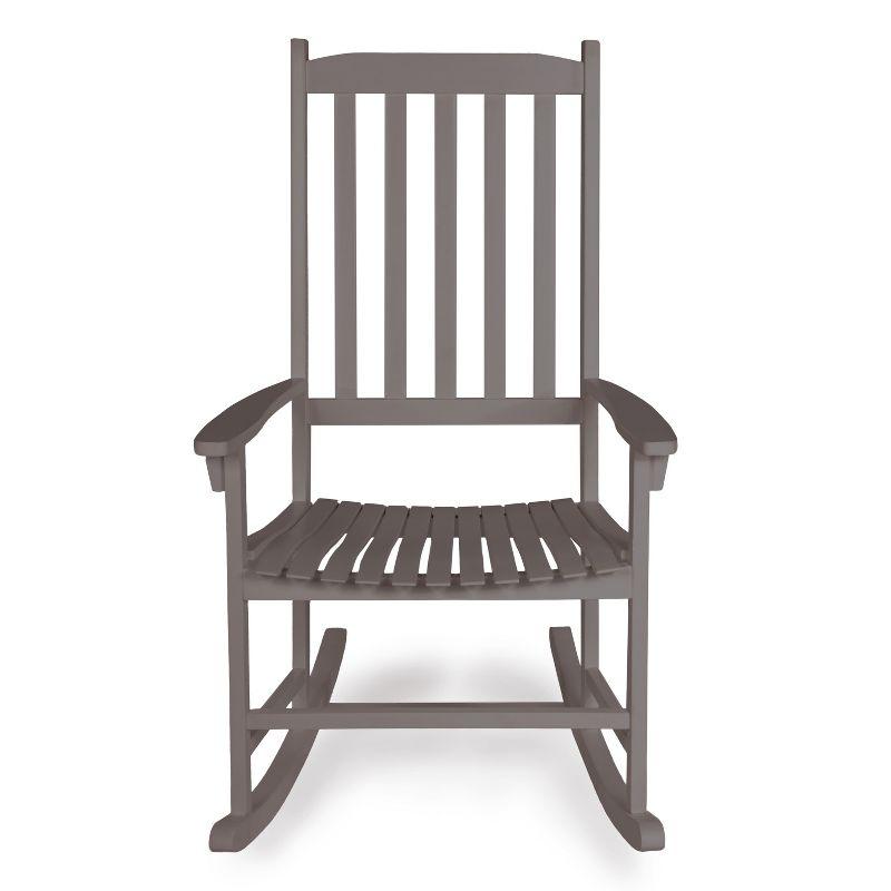 Seagrove Farmhouse Classic Slat-Back 350-LBS Support Acacia Wood Outdoor Rocking Chair- JONATHAN Y