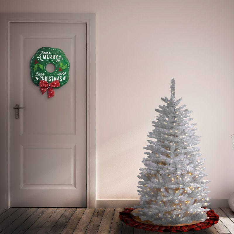 Prelit Slim White Kingswood Fir Artificial Christmas Tree Clear Lights - National Tree Company